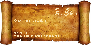 Rozman Csaba névjegykártya